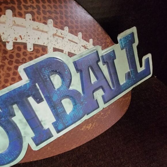 Metal Sign Football Sturdy 12x8" - Picture 3 of 4
